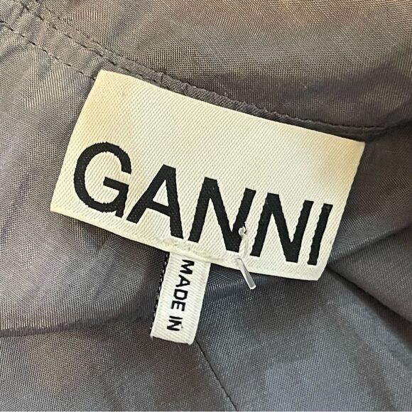 Ganni Gray Floral Midi Dress - Picture 8 of 11